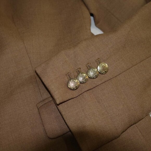 J. Crew Women's Schoolboy 2 Button Blazer Jacket Size 6 Brown Wool Blend 92480 - Picture 4 of 8